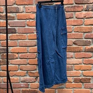 Vintage jean wrap skirt